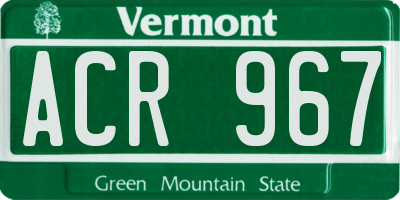VT license plate ACR967