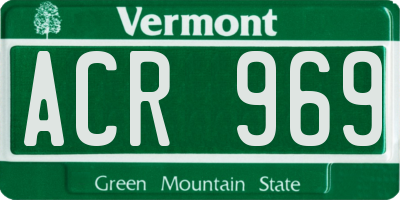 VT license plate ACR969