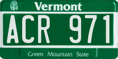 VT license plate ACR971