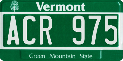 VT license plate ACR975