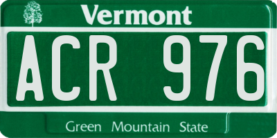 VT license plate ACR976