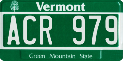 VT license plate ACR979