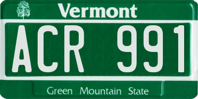 VT license plate ACR991
