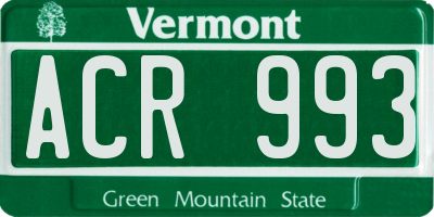 VT license plate ACR993
