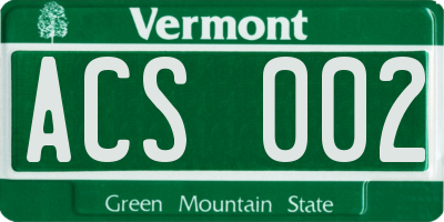 VT license plate ACS002