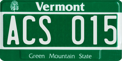 VT license plate ACS015