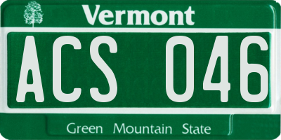 VT license plate ACS046