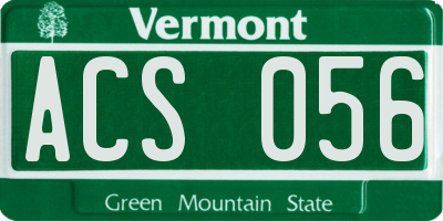 VT license plate ACS056