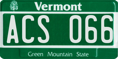 VT license plate ACS066