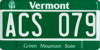VT license plate ACS079
