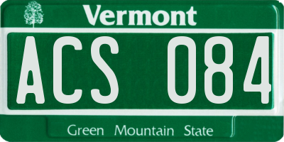 VT license plate ACS084