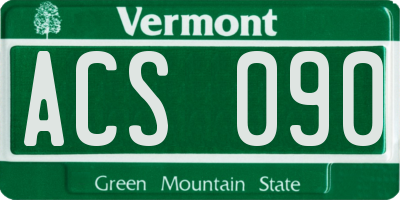 VT license plate ACS090
