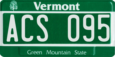 VT license plate ACS095