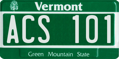 VT license plate ACS101