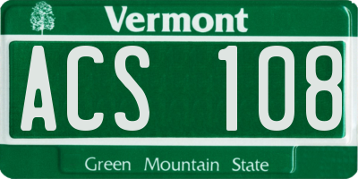 VT license plate ACS108