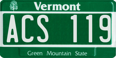 VT license plate ACS119