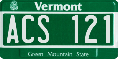 VT license plate ACS121