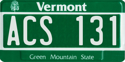 VT license plate ACS131