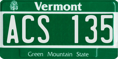 VT license plate ACS135
