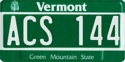 VT license plate ACS144