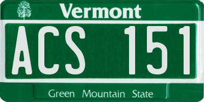 VT license plate ACS151