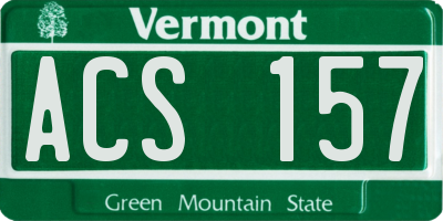 VT license plate ACS157
