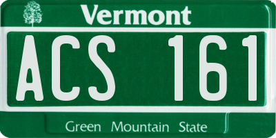 VT license plate ACS161