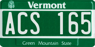 VT license plate ACS165