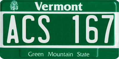 VT license plate ACS167