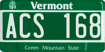 VT license plate ACS168