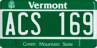 VT license plate ACS169
