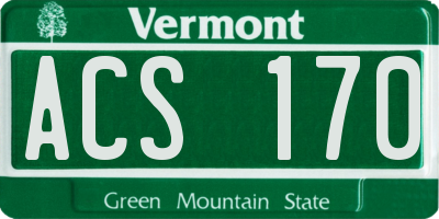 VT license plate ACS170