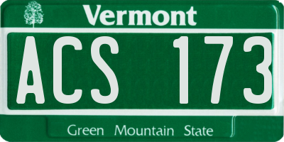 VT license plate ACS173