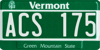 VT license plate ACS175