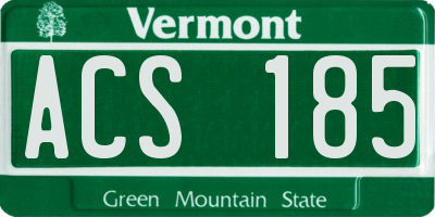 VT license plate ACS185