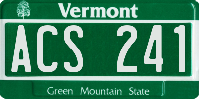 VT license plate ACS241
