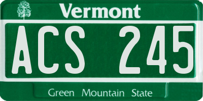VT license plate ACS245