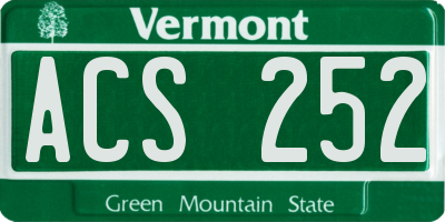 VT license plate ACS252
