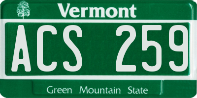 VT license plate ACS259