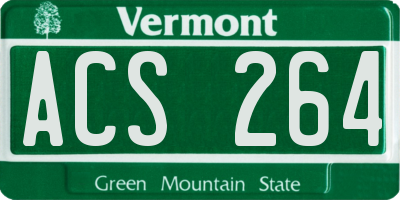 VT license plate ACS264