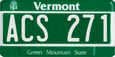 VT license plate ACS271
