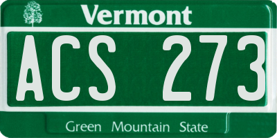 VT license plate ACS273