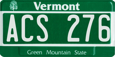 VT license plate ACS276