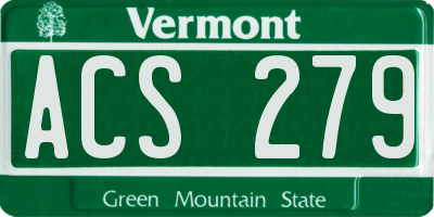 VT license plate ACS279
