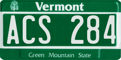 VT license plate ACS284