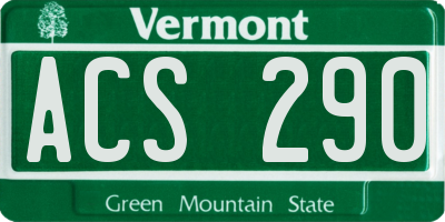 VT license plate ACS290
