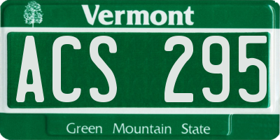 VT license plate ACS295