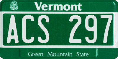 VT license plate ACS297