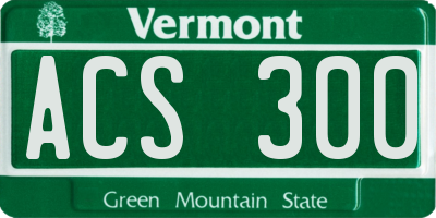 VT license plate ACS300
