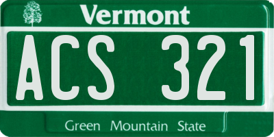 VT license plate ACS321